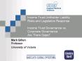 Income Trust Unitholder Liability: Risks and Legislative Response Income Trust Governance vs' Corpor PowerPoint PPT Presentation