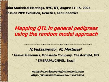 Mapping QTL in general pedigrees using the random model approach