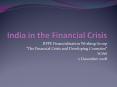 India in the Financial Crisis PowerPoint PPT Presentation