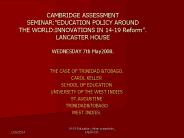 CAMBRIDGE ASSESSMENT SEMINAR: