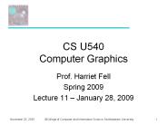 CS U540 Computer Graphics
