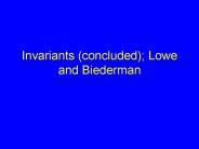 Invariants concluded Lowe and Biederman