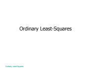 Ordinary Least-Squares
