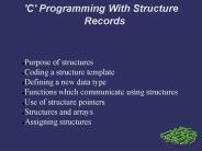 'C' Programming With Structure Records