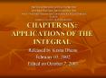 CHAPTER SIX: APPLICATIONS OF THE INTEGRAL PowerPoint PPT Presentation
