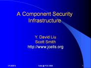 A Component Security Infrastructure