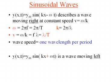 Sinusoidal Waves