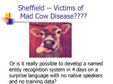 Sheffield Victims of Mad Cow Disease