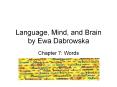 Language, Mind, and Brain by Ewa Dabrowska PowerPoint PPT Presentation