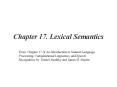 Chapter 17' Lexical Semantics PowerPoint PPT Presentation