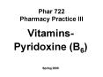 Phar 722 Pharmacy Practice III PowerPoint PPT Presentation