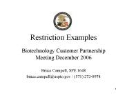 Restriction Examples