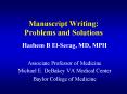 Manuscript Writing: Problems and Solutions PowerPoint PPT Presentation