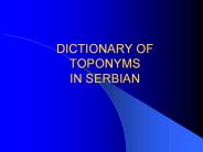 DICTIONARY%20OF%20TOPONYMS%20IN%20SERBIAN