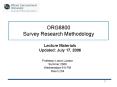 ORG8800 Survey Research Methodology PowerPoint PPT Presentation