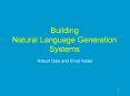 Building Natural Language Generation Systems PowerPoint PPT Presentation