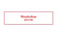 Metabolism 10/27/09 PowerPoint PPT Presentation