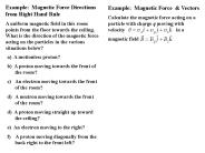 Example: Magnetic Force Directions from Right Hand Rule