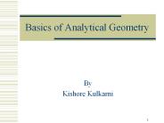 Basics of Analytical Geometry
