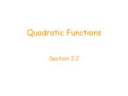 Quadratic Functions