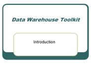 Data Warehouse Toolkit