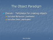 The Object Paradigm