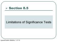 Limitations of Significance Tests