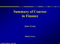Summary of Courses in Finance State Exam