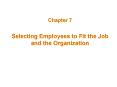 Selecting Employees to Fit the Job and the Organization PowerPoint PPT Presentation