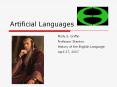 Artificial Languages PowerPoint PPT Presentation