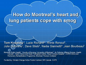 How do Montreals heart and lung patients cope with smog