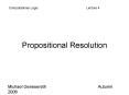 Propositional Resolution PowerPoint PPT Presentation