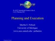 Planning and Execution