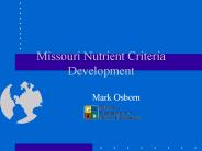Missouri Nutrient Criteria Development