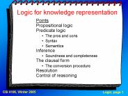 Logic for knowledge representation