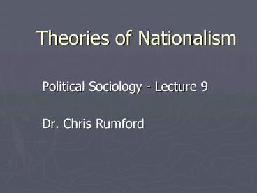 Political Sociology Lecture 9