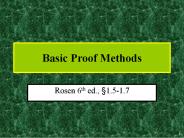 Basic Proof Methods