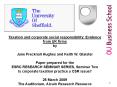 Taxation and corporate social responsibility: Evidence from UK firms by Jane Frecknall Hughes and Keith W. Glaister Paper prepared for the ESRC RESEARCH SEMINAR SERIES, Seminar Two Is corporate taxation practice a CSR issue? 25 March 2009 The PowerPoint PPT Presentation