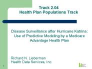 Track 2.04 Health Plan Populations Track