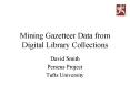 Mining Gazetteer Data from Digital Library Collections PowerPoint PPT Presentation