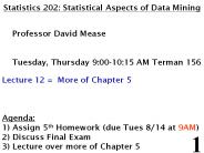 Statistics 202: Statistical Aspects of Data Mining