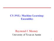CS 391L: Machine Learning: Ensembles