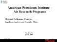 American Petroleum Institute Air Research Programs PowerPoint PPT Presentation