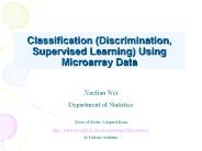 Classification%20(Discrimination,%20Supervised%20Learning)%20Using%20Microarray%20Data