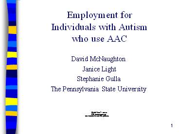Employment for Individuals with Autism who use AAC