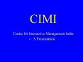 CIMI PowerPoint PPT Presentation