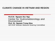 CLIMATE CHANGE IN VIETNAM AND REGION