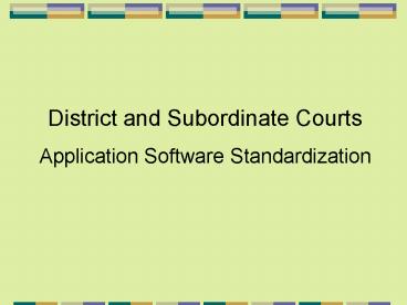 District and Subordinate Courts