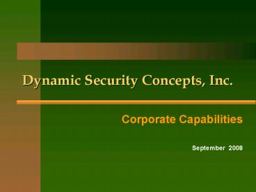 Dynamic Security Concepts, Inc'