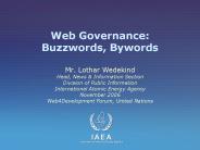 Web Governance: Buzzwords, Bywords